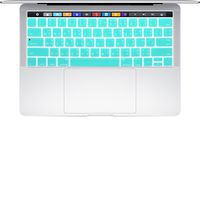 Masino Silicone Keyboard Cover Skin for New MacBook Pro 13" A1706 Model 15"Model A1707 with Touch Bar - Released in Oct. 2016 (Thai Language, Turquoise Blue)