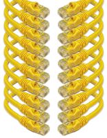 iMBAPrice - Cat6 RJ45 Snagless Ethernet Patch Cable in Yellow Color (5 Feet) - 10 Pack
