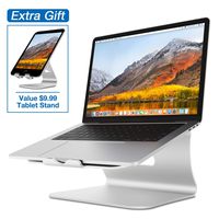 Bestand Laptop Stand - Aluminum Cooling Computer Stand & Cell Phone Stand for Apple MacBook Air, MacBook Pro, All Notebooks, Silver (Patented)