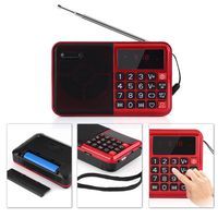 Zerone Mini Digital FM Pocket Radio Portable Speaker Support FM Radio TF Card USB Disk with LED Screen Display and Emergency Flashlight Function World Universal FM 78-108MHz