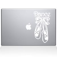 The Decal Guru Dance Ballet Shoes Decal Vinyl Sticker, 13" MacBook Pro (2015 & Older Models), White (1415-MAC-13P-W)