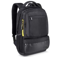 JEMIA Black Backpack with 15.6 Inch Laptop and Small Tablet Compartments, Hidden Secret Zipper Pocket