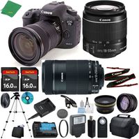 Canon EOS 7D Mark II with 18-55mm is STM + 55-250mm is STM + 2pcs 16GB Memory + Case + Memory Reader + Tripod + ZeeTech Starter Set + Wide Angle + Telephoto + Flash + Filter