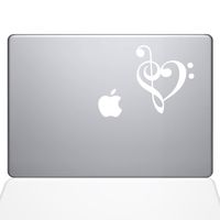 The Decal Guru 1947-MAC-13X-W Music Heart Decal Vinyl Sticker, White, 13" MacBook Pro (2016 & Newer)