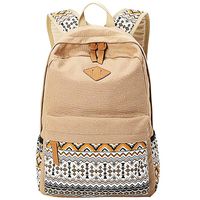 Minch Polka Dot Laptop Backpack- professional Canvas 14" School napsack college Backpack (Khaki)