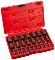 Neiko 04204A Hex Head Multi-Spline Screw and Bolt Extractor 25-Piece Set | 1/8" to 7/8" by 1/32" Increment