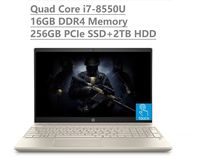 2019 Newest HP Pavilion 15 15.6" HD Touchscreen Business Laptop (Intel Quad-Core i7-8550U, 16GB DDR4 Memory, 256GB PCIe NVMe M.2 SSD + 2TB HDD, UHD 620) Type-C, HDMI, WiFi AC, Windows 10