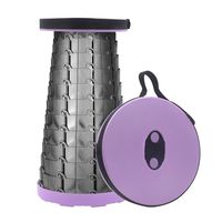 Portable Telescoping Stool Folding Camping Stool Seat for Fishing Hiking Traveling Outdoor Activities (Purple)