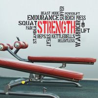 Wallency Motivational Gym Wall Decal - Fitness Words Removable Vinyl Sticker