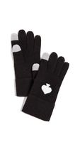 Kate Spade New York Women's Spade Tech Gloves, Black/Cream, One Size