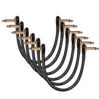 Donner Guitar Patch Cables Right Angle,30cm 1/4 Instrument Cables for Effect Pedals 6 Pack