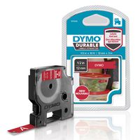 DYMO D1 Durable Labeling Tape for LabelManager Label Makers, White Print on Red Tape, 1/2" W x 10' L, 1 Cartridge (1978366)