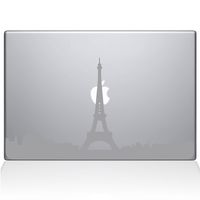 The Decal Guru 2070-MAC-12M-S Paris City Skyline Decal Vinyl Sticker, Silver, 12" MacBook