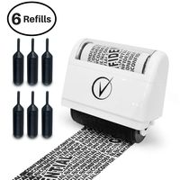 Identity Protection Roller Stamps Wide Kit, Including 6-Pack Refills - Designed for Secure Confidential ID Blackout Security, Anti Theft and Privacy Safety - Classy White by Vantamo