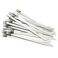Maxmoral 20pcs Metal Locking Cable Ties 304 Stainless Steel Self-Locking Zip Ties 4.6x100mm