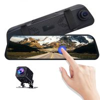 Aceeken Dual Mirror Dash Cam for Cars,9.66" Full HD Touch Screen Stream Media,1296P Front and 1080P Rear View Camera Dual Lens Loop Recording,170° Wide Angle,Super Night Vision,Reverse Assistance
