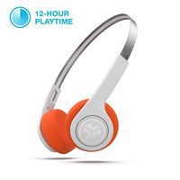 JLab Audio Rewind Wireless Retro Headphones | Bluetooth 4.2 | 12 Hours Playtime | Custom EQ3 Sound | Music Controls | Noise Isolation | with Microphone | Throwback 80s 90s Design | White