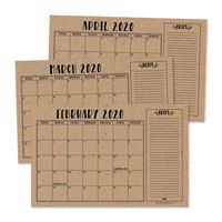 Rustic 2020-2021 Large Monthly Desk or Wall Calendar Planner, Big Giant Planning Blotter Pad, 18 Month Academic Desktop, Hanging 2-Year Date Notepad Teacher, Mom Family Home Business Office 11x17"