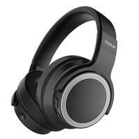iDeaPlay V206 Active Noise Cancelling Headphones, Wireless Bluetooth, 25 Hours Playtime, Microphone aptX Stereo Sound, CVC 6.0 Noise-Cancelling Mic for Travel TV Computer Phone (Black+Silver)