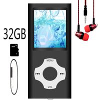 MP3 Player / MP4 Player, Hotechs MP3 Music Player with 32GB Memory SD Card Slim Classic Digital LCD 1.82'' Screen Mini USB Port with FM Radio, Voice Record