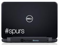 Spurs Hashtag Basketball Team Laptop Decal Sticker 4.6 x1.5 Inches