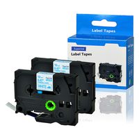 SuperInk 2 Pack Compatible for Brother TZe-FA3 TZe FA3 TZ-FA3 TZFA3 Navy Blue on White Fabric Iron-on Tape Cassette (12mmx3m) for P-Touch PT-P750W PT-P700 PT-D210 PT-D600 Label Maker