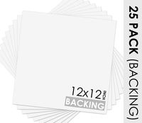 Mat Board Center, Pack of 25, 12x12 White Backing Boards - 4-ply Thickness - for Pictures, Photos, Framing Support - Great for DIY Projects, Art, Prints