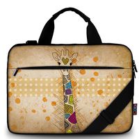iColor 15" Canvas Laptop Shoulder Messenger Bags 14" 15.4 Inch Office Briefcase 15.6" Computer PC Notebook Tablet Handle Cases Carrying Sleeve Cover Holder (14"~15.6", Giraffe)