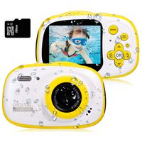 Dessports Kids Underwater Camera for Girls 6X Digital Zoom Camera Waterproof 2 Inches Screen Mini Child Camcorder with Video Recorder Flash Light 16GB SD Card for 4-7 Years Old Boys Snorkeling, Yellow