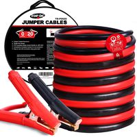 TOPDC Jumper Cables 0 Gauge 20 Feet Heavy Duty Booster Cables with Carry Bag (0AWG x 20Ft)