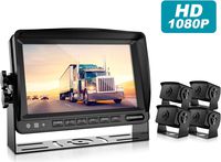 HD Backup Camera System Kit,7''1080P Reversing Monitor+IP69 Waterproof Rear View Camera,Sharp CCD Chip, 100% Not Wash Up,Truck/Semi-Trailer/Box Truck/RV (FHD4-Wired)
