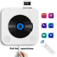 Portable CD Player with Bluetooth, Wall Mountable CD Music Player Home Audio CD Boombox with Remote Control FM Radio Built-in HiFi Speakers, USB Port and Supports SD Card, AUX Input/Output, Best Gift