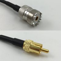 6 inch RG174 SO239 UHF Female to RCA MALE Pigtail Jumper RF coaxial cable 50ohm High Quality Quick USA Shipping