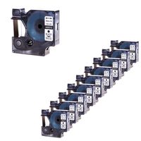 NineLeaf 10 Roll Black on White Cassettes Compatible for DYMO D1 Label Tape 45013 S0720530 Label Tape Replacement for LabelManager 160 280 420P PnP 220P 360D 450 210D Label Maker - 1/2 Inch x 23 Feet