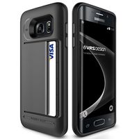 Galaxy S7 Edge Case, VRS Design [Damda Clip][Dark Silver] - [Wallet Card Slot][Military Grade Protection] for Samsung S7 Edge
