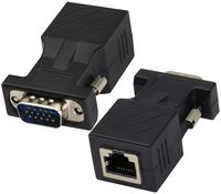 AAOTOKK VGA to RJ45 Adapter,RJ45 Female to VGA 15-Pin Male Port Cat5 Cat6 Cat7 Ethernet Support 720P, 1080I, 1080P Video Transmission for Multimedia Video(2Pack)