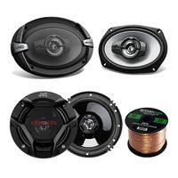 Car Speaker Bundle Combo: 2x JVC DR620 6.5" 2-Way 600 Watt And 2x DR6940 6x9" Inch 1100-Watt 4-Way DR-Series Audio Coaxial Upgrade Speakers + Enrock 50 Foot 16 Guage Speaker Wire