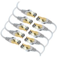 Maximm Cat7 Ethernet Cable, 0.6 Feet, White [10 Pack] Pure Copper RJ45 Gold-Plated Connectors 600 MHz, 10 Gbps. for Fast Speed & Performance. for Computers to Network Components