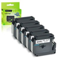 GREENCYCLE 5 PK Black on White Label Tape Compatible for Brother M-K231 MK231 M231 P-Touch PT55BM PT55S PT65 PT65SB PT70 PT80 PT85 PT90 PT100 PT110 26.2ft