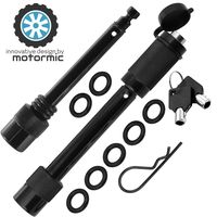 motormic Trailer Hitch Lock Pin Set - 5/8" and 1/2" Extra Long Black Pins with One Locking System - 1 Safety Clip, 10 Anti Rattle O-Rings - Tow receivers 1.25", 2" and 2.5 inch (Class I,II,III,IV,V)