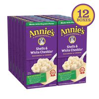 Annie's Macaroni and Cheese, Shells & White Cheddar Mac and Cheese, 6 oz Box (Pack of 12)