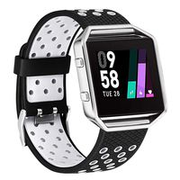 UMAXGET Compatible with Fitbit Blaze Band with Metal Frame, Silicone Breathable Sport Wristband Two Tone Bracelet Compatible with Fitbit Blaze Smart Watch, Women Men