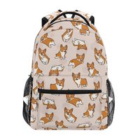 Cute Little Corgi Dogs Pattern Backpacks Travel Laptop Daypack School Bags for Teens Men Women