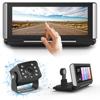 FHD Backup Camera Dual Dash Cam Streaming Media 3 in 1 for Truck RV Trailer Bus Vans Campers Motorhome,7 inch Center Stack Full Touch Screen Front and Rear View Parking Guideline