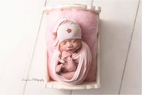 AMOS and SAWYER Solid Fabric Wrap/Layer, Newborn Baby Layer Photography Prop (Blush)