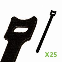 NavePoint 8 Inch Hook and Loop Reusable Strap Cable Cord Wire Ties 25 Pack Black