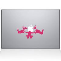 The Decal Guru 2069-MAC-12M-BG Sky Divers Decal Vinyl Sticker, 12" MacBook, Pink