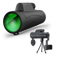 Monocular Telescope, Hima 10x42 HD Night Vision Waterproof High Power Bak4 for Adult Compact Lightweight Monocular with Smartphone Adapter Bird Watching Optics for Camera Hunting Concerts Sports