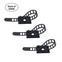 1000pcs Cable Clips the Adhesive Cable Ties, Adjustable Nylon Cable Zip Ties and Adhesive Cable Clips with Optional Screw Mount for Cord Management (Black)