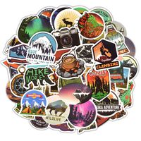 Wilderness Nature Stickers Outdoors Hiking Camping Travel Adventure Stickers, 50 Pcs Waterproof Vinyl Stickers for Laptop Car Luggage Helmet Bike Water Bottle